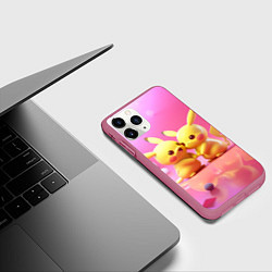 Чехол iPhone 11 Pro матовый Пикачу 14 февраля, цвет: 3D-малиновый — фото 2