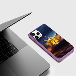 Чехол iPhone 11 Pro матовый Влюбленные покемоны, цвет: 3D-фиолетовый — фото 2