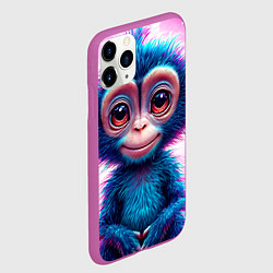 Чехол iPhone 11 Pro матовый Неоновая обезьянка, цвет: 3D-фиолетовый — фото 2