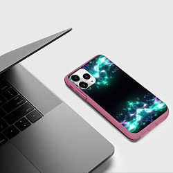 Чехол iPhone 11 Pro матовый Блестки света - текстура, цвет: 3D-малиновый — фото 2