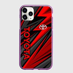 Чехол iPhone 11 Pro матовый Toyota - красный спортивный, цвет: 3D-фиолетовый