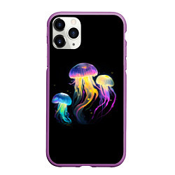 Чехол iPhone 11 Pro матовый Танец трёх медуз, цвет: 3D-фиолетовый