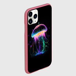 Чехол iPhone 11 Pro матовый Свет медузы, цвет: 3D-малиновый — фото 2