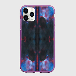 Чехол iPhone 11 Pro матовый Тай-дай космос, цвет: 3D-фиолетовый