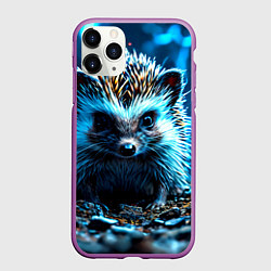 Чехол iPhone 11 Pro матовый Ежик в разрядах молний, цвет: 3D-фиолетовый