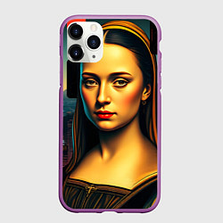 Чехол iPhone 11 Pro матовый Современная мона лиза, цвет: 3D-фиолетовый