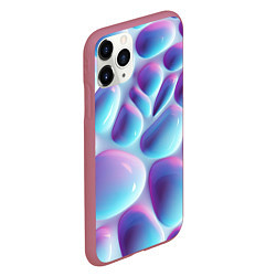 Чехол iPhone 11 Pro матовый Впадины из сот - текстура, цвет: 3D-малиновый — фото 2