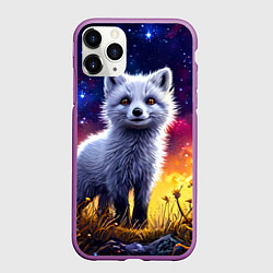 Чехол iPhone 11 Pro матовый Песец в звездную ночь