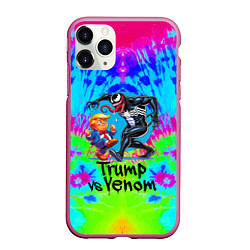 Чехол iPhone 11 Pro матовый Дональд Трамп против Венома, цвет: 3D-малиновый