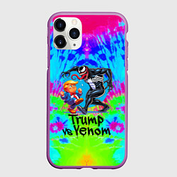Чехол iPhone 11 Pro матовый Дональд Трамп против Венома, цвет: 3D-фиолетовый