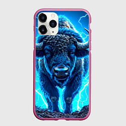 Чехол iPhone 11 Pro матовый Буйвол в разряде молнии