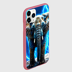 Чехол iPhone 11 Pro матовый Слон в разрядах солнии, цвет: 3D-малиновый — фото 2