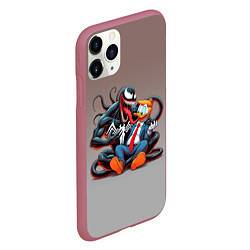 Чехол iPhone 11 Pro матовый Venom and Duck-Donald - ai art fantasy, цвет: 3D-малиновый — фото 2