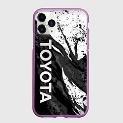 Чехол iPhone 11 Pro матовый Toyota - белый разрыв, цвет: 3D-фиолетовый