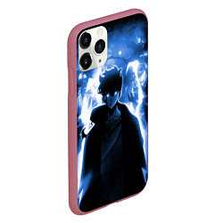 Чехол iPhone 11 Pro матовый Поднятие уровня в одиночку - магистр теней, цвет: 3D-малиновый — фото 2