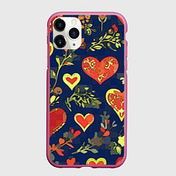 Чехол iPhone 11 Pro матовый Дела сердечные, цвет: 3D-малиновый
