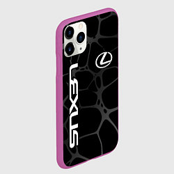 Чехол iPhone 11 Pro матовый Lexus - монохромный, цвет: 3D-фиолетовый — фото 2