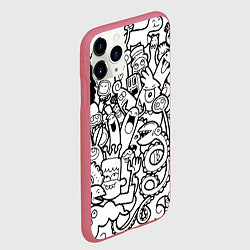 Чехол iPhone 11 Pro матовый Каляки маляки, цвет: 3D-малиновый — фото 2