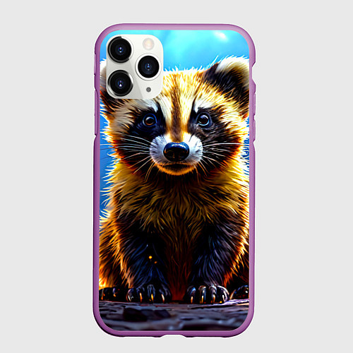 Чехол iPhone 11 Pro матовый Росомаха в искрах / 3D-Фиолетовый – фото 1