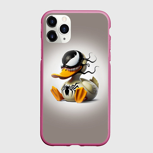 Чехол iPhone 11 Pro матовый Venom Duck - ai art fantasy / 3D-Малиновый – фото 1