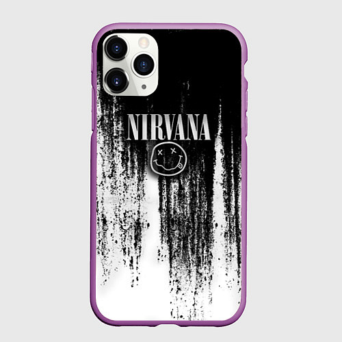 Чехол iPhone 11 Pro матовый Нирвана потёки грязи / 3D-Фиолетовый – фото 1