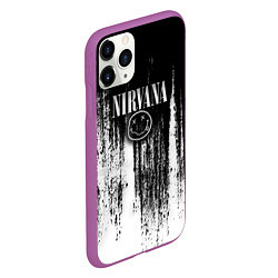 Чехол iPhone 11 Pro матовый Нирвана потёки грязи, цвет: 3D-фиолетовый — фото 2