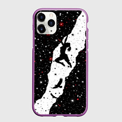 Чехол iPhone 11 Pro матовый Бриллиантовая альпинистка, цвет: 3D-фиолетовый