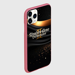Чехол iPhone 11 Pro матовый Kingdom Come Deliverance 2 черная ткань с золотом, цвет: 3D-малиновый — фото 2