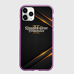 Чехол iPhone 11 Pro матовый Kingdom Come Deliverance 2 текстура из сетки, цвет: 3D-фиолетовый