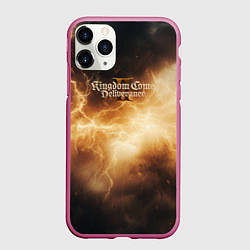 Чехол iPhone 11 Pro матовый Kingdom Come Deliverance 2 желтые молнии, цвет: 3D-малиновый