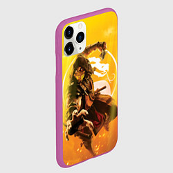 Чехол iPhone 11 Pro матовый Скорпион - Mortal Kombat, цвет: 3D-фиолетовый — фото 2
