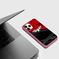 Чехол iPhone 11 Pro матовый Вархаммер - аквила красный, цвет: 3D-малиновый — фото 2