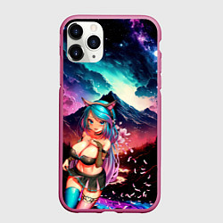 Чехол iPhone 11 Pro матовый Silvervale, цвет: 3D-малиновый