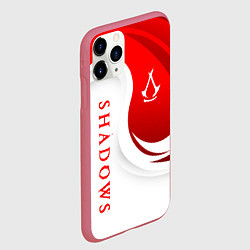 Чехол iPhone 11 Pro матовый Assassins creed - shadows, цвет: 3D-малиновый — фото 2