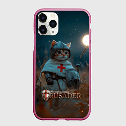 Чехол iPhone 11 Pro матовый Stronghold Crusader рыцарь котенок, цвет: 3D-малиновый