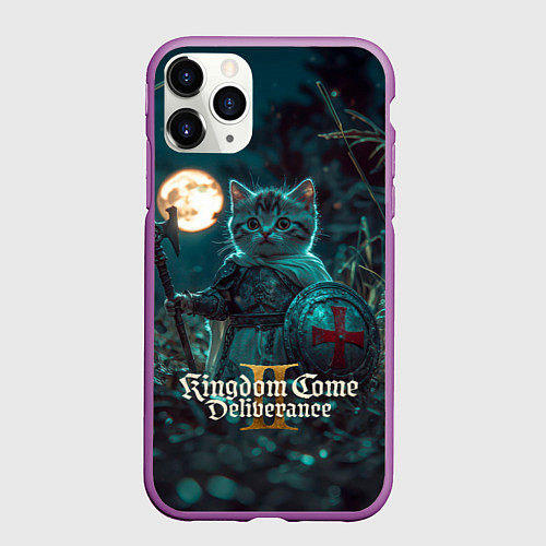 Чехол iPhone 11 Pro матовый Kingdom Come Deliverance 2 котенок рыцарь / 3D-Фиолетовый – фото 1