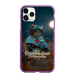 Чехол iPhone 11 Pro матовый Kingdom Come Deliverance 2 рыцарь котенок, цвет: 3D-фиолетовый