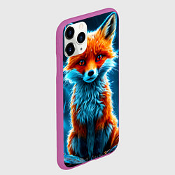 Чехол iPhone 11 Pro матовый Лиса и молния, цвет: 3D-фиолетовый — фото 2