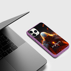 Чехол iPhone 11 Pro матовый Assassins Creed fire, цвет: 3D-фиолетовый — фото 2