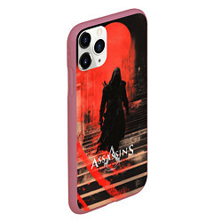 Чехол iPhone 11 Pro матовый Assassins Creed poster style, цвет: 3D-малиновый — фото 2