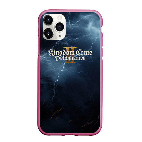 Чехол iPhone 11 Pro матовый Kingdom Come Deliverance 2 blue sky / 3D-Малиновый – фото 1