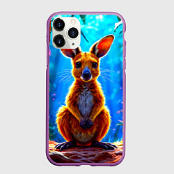 Чехол iPhone 11 Pro матовый Кенгуру в джунглях