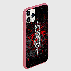 Чехол iPhone 11 Pro матовый Слипкнот брызги гранж, цвет: 3D-малиновый — фото 2