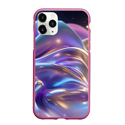 Чехол iPhone 11 Pro матовый Волны космические, цвет: 3D-малиновый