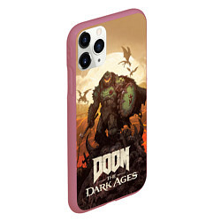 Чехол iPhone 11 Pro матовый Палач рока Doom the dark ages, цвет: 3D-малиновый — фото 2