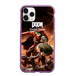 Чехол iPhone 11 Pro матовый Doom slayer Doom the dark ages, цвет: 3D-фиолетовый