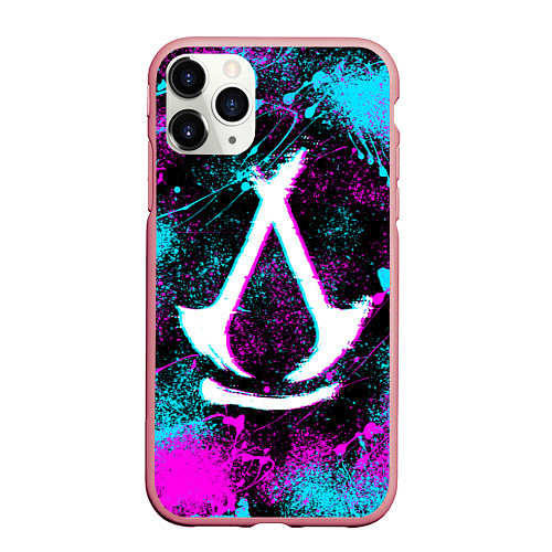 Чехол iPhone 11 Pro матовый Assassins creed shadows - neon color / 3D-Баблгам – фото 1