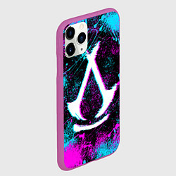 Чехол iPhone 11 Pro матовый Assassins creed shadows - neon color, цвет: 3D-фиолетовый — фото 2