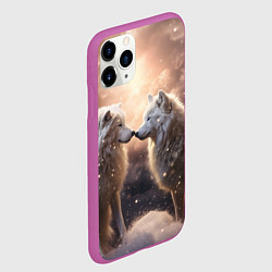 Чехол iPhone 11 Pro матовый Волчья нежность, цвет: 3D-фиолетовый — фото 2