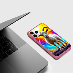 Чехол iPhone 11 Pro матовый Козлик в ярких лучах, цвет: 3D-малиновый — фото 2